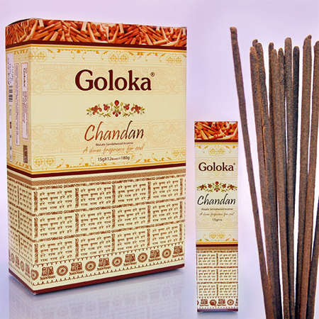  "" (Goloka Chandan masala Sandalwood incense).
