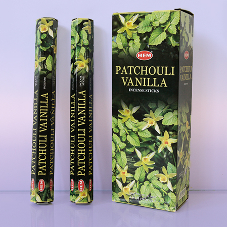  + ( HEM Hexa Patchouli-Vanilla incense sticks)