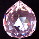 Шар хрустальный для Фэн-Шуй, розовый, подвесной d=40 мм.