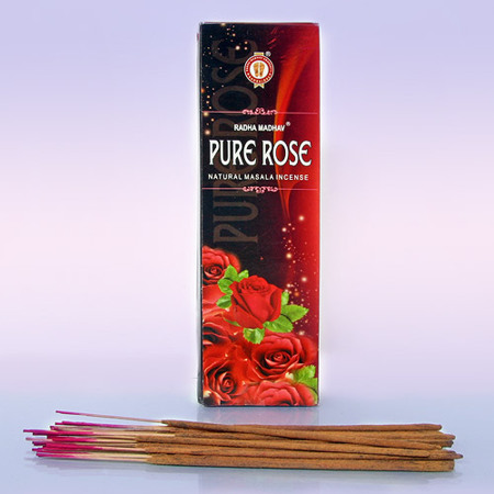 Благовония Radha Madhav Pure Rose Масала светлые 180гр 160шт