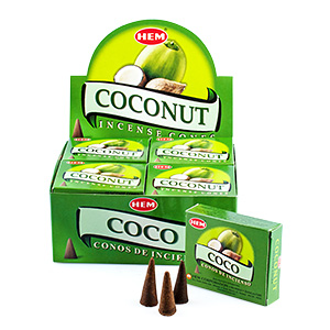 Благовоние конусы «Кокос» (Hem Coconut Incense cones).