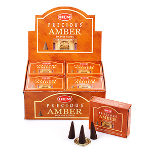 Благовоние конусы «Драгоценный АМБЕР» (Hem Precious Amber incense cones).
