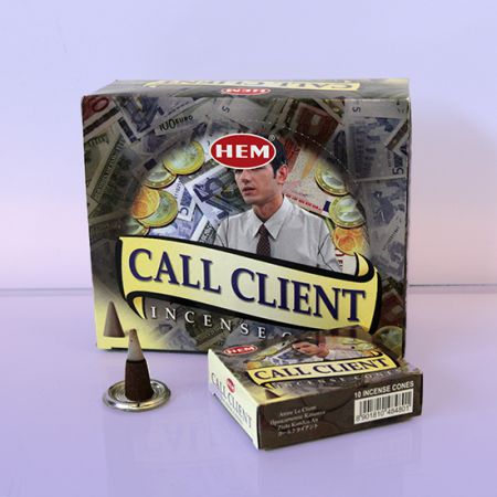 Благовоние конусы «ПРИВЛЕЧЕНИЕ КЛИЕНТА» (Hem Call Client incense cones).