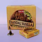 Благовоние конусы «САНДАЛ+ВАНИЛЬ» (Hem Sandal Vanilla incense cones).