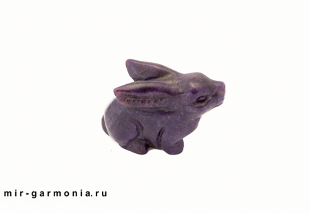 Кролик халцедон фиолетовый 3,5х4,5 см Гонконг