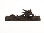 Дракон с жемчужиной Япония 10х5 см античная бронза 20 век