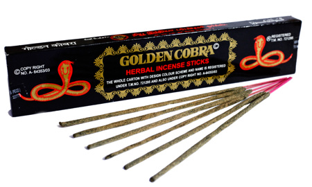 Благовоние "Золотая КОБРА". (Golden Cobra Herbal Incense Sticks).