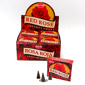 Благовоние конусы Хем «РОЗА красная» (Hem Red Rose Incense cones).