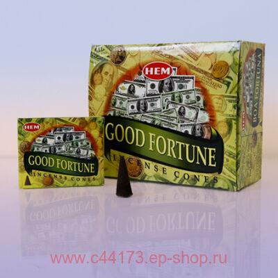     (Hem Good Fortune incense cones).