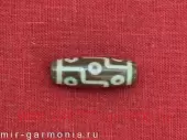 Бусина дзи 9 глаз с киноварью агатовая яшма 4 см