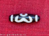 Бусина дзи тигриный клык агат 3,8 см перламутр инкрустация